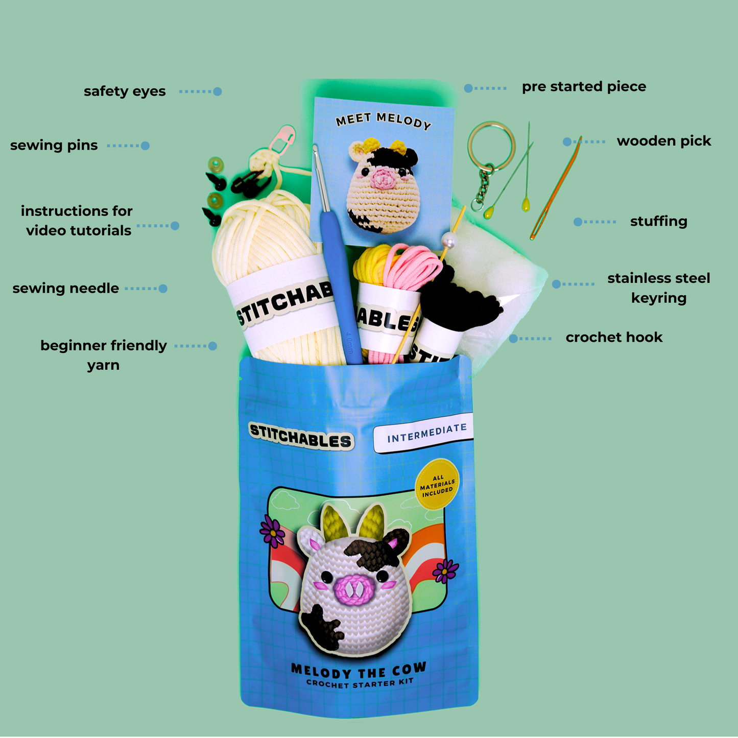 Cow Crochet Kit (Melody)