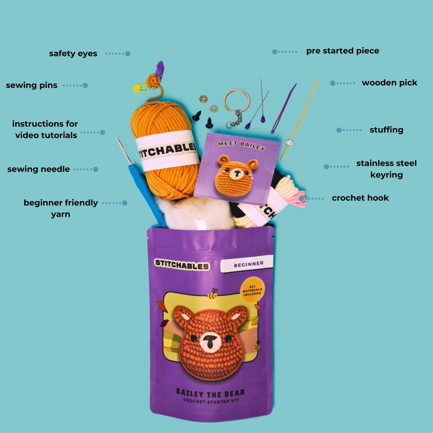 Bear Crochet Kit (Bailey)