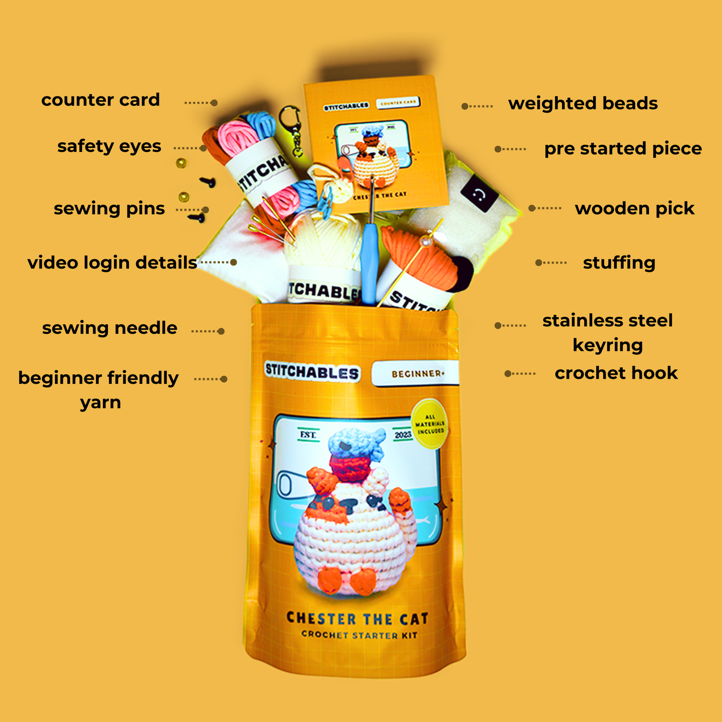 Cat Crochet Kit (Chester)