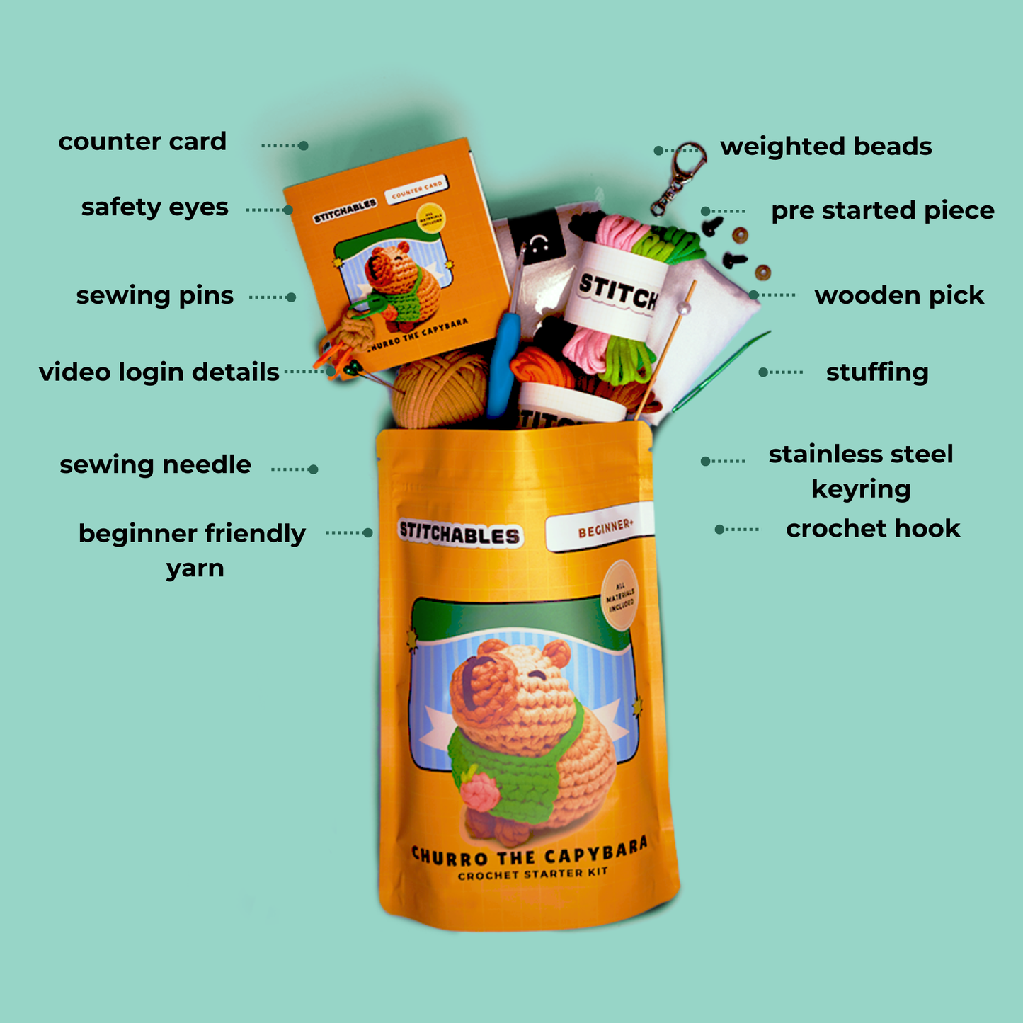 Capybara Crochet Kit (Churro)