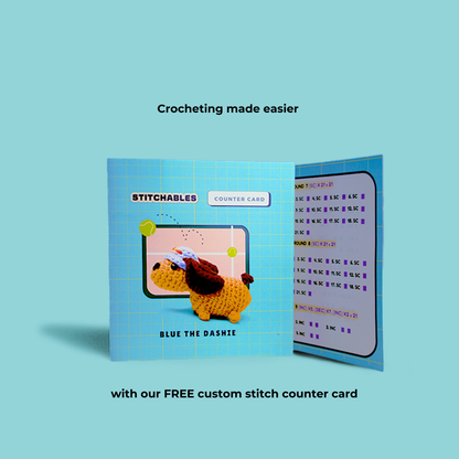 Dachshund Crochet Kit (Blue)