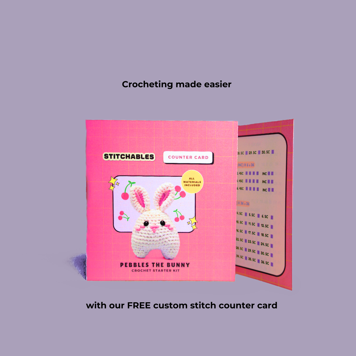 Bunny Crochet Kit (Pebbles)