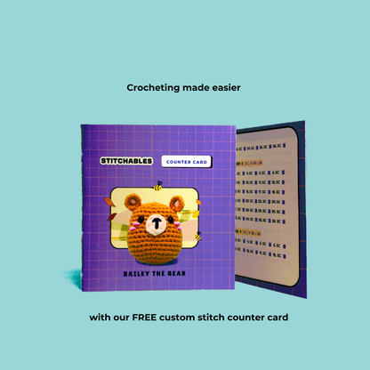 Bailey Bear Crochet Kit, counter card