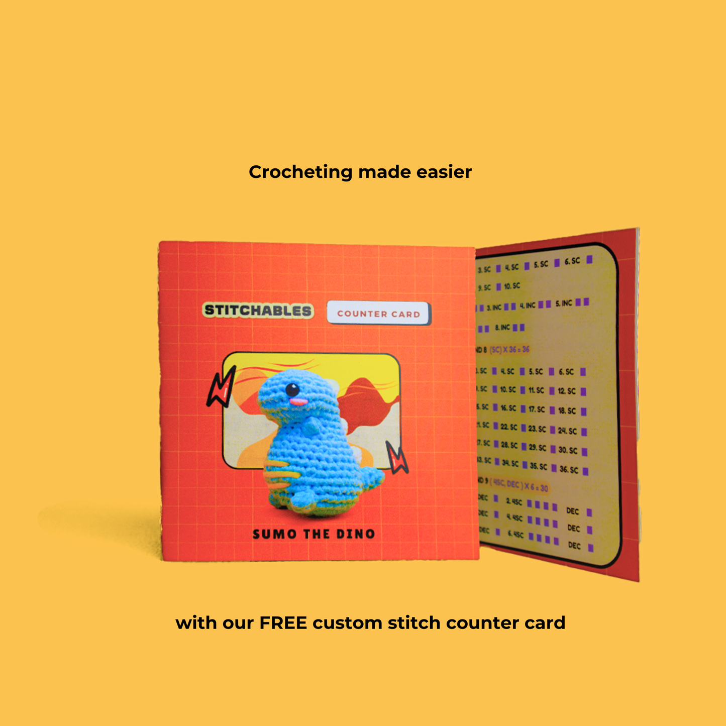 Dino Crochet Kit (Sumo)