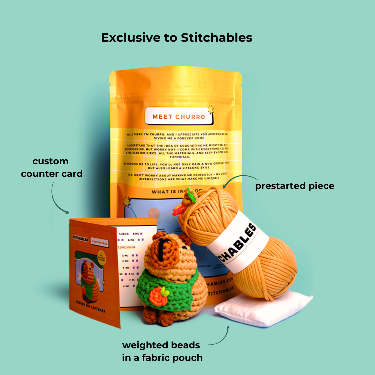 Capybara Crochet Kit (Churro)