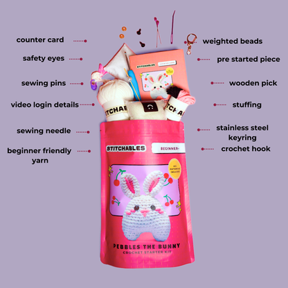 Bunny Crochet Kit (Pebbles)