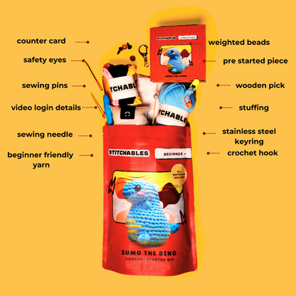 Dino Crochet Kit (Sumo)